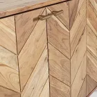 Verrijdbaar dressoir in acaciahout 3 deuren etnisch design Homemotion - Carla Viadurini