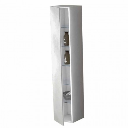 Kolom badkamermeubel 6 planken met deur in 4 afwerkingen - Antanta Viadurini