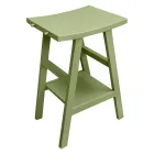 Vrijstaande badkamerkast met teakhouten afwerking en grote groene plank - Raomi Viadurini