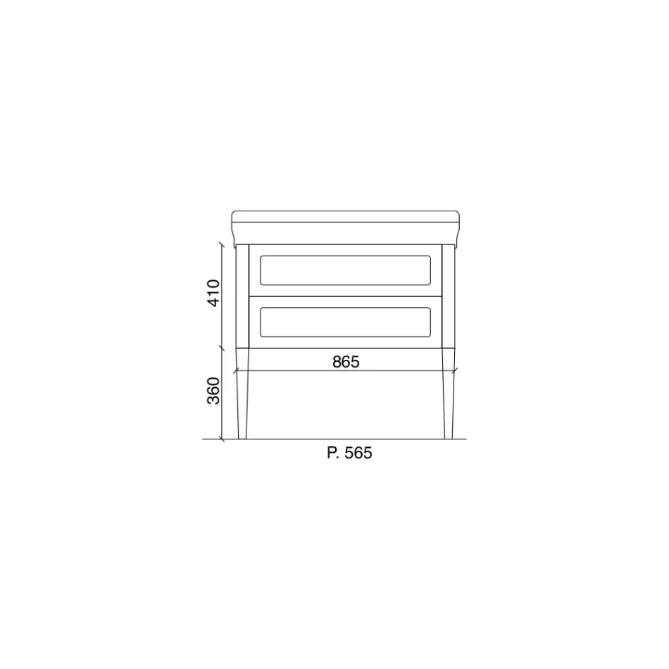 Badkamerkast met twee lades en keramische wastafel Made in Italy - Rome Viadurini