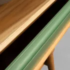 Badkamerkast met houten afwerking en groen gekleurde ladekast - Gatien Viadurini