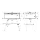 Badkamerkast met houten afwerking en groen gekleurde ladekast - Gatien Viadurini