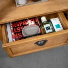 Vrijstaand badkamermeubel van teakhout met twee lades - Frangipani Viadurini