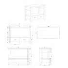 Vrijstaand badkamermeubel van teakhout met twee lades - Frangipani Viadurini