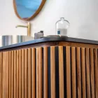 Handgemaakt badkamermeubel van massief teak en mahonie - Heliconia Viadurini