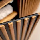 Handgemaakt badkamermeubel van massief teak en mahonie - Heliconia Viadurini