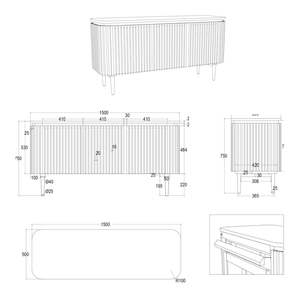 Handgemaakt badkamermeubel van massief teak en mahonie - Heliconia Viadurini