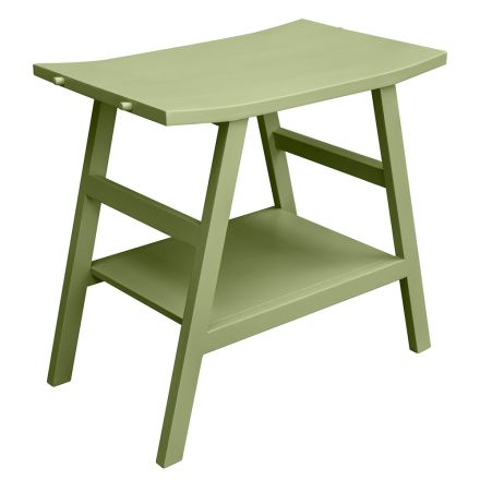 Moderne badkamerkast met groene plank en handdoekhaken - Crina Viadurini