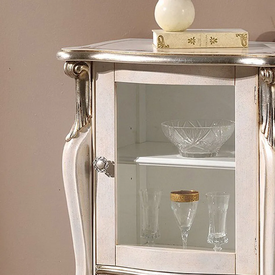 Klassiek woonkamermeubilair met 1 glazen of houten deur Made in Italy - Londen Viadurini