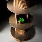 Designmeubilair in hout met ronde planken in Gres Made in Italy - Aspide Viadurini