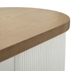 Houten kast met bovenblad en afgeronde inzetstukken met 2 deuren en 2 planken - Rachel Viadurini