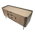 Kast in dennenhout en grijs ijzer met 3 laden en 2 deuren - Cooper Viadurini