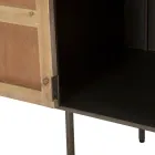 Kast in dennenhout en grijs ijzer met 3 laden en 2 deuren - Cooper Viadurini