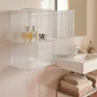 Badkamerkastje van plexiglas voor wandmontage, verkrijgbaar in 4 kleuren, gemaakt in Italië - Ligea Viadurini