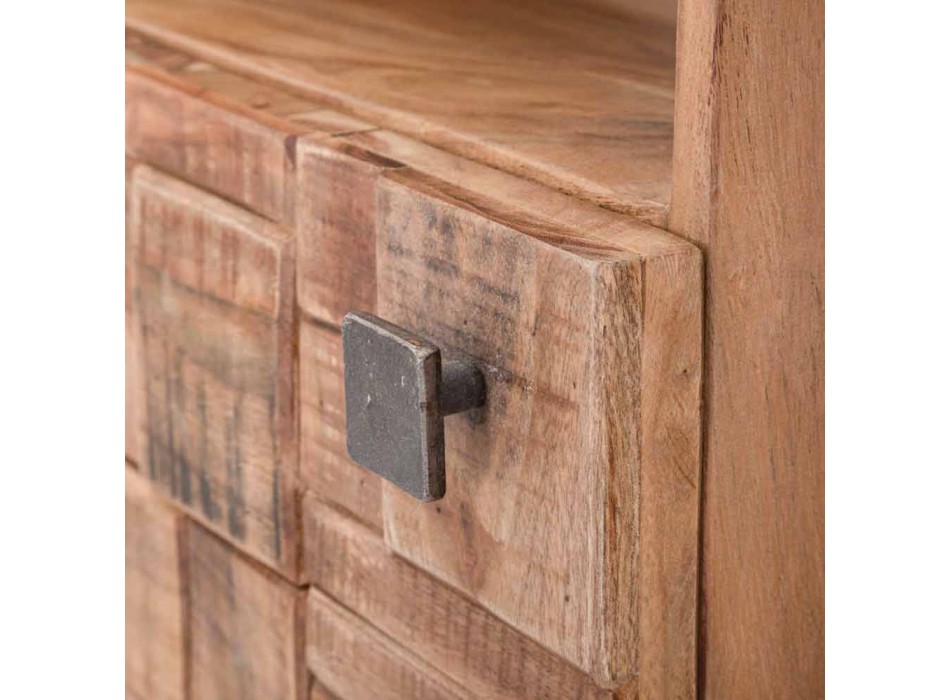 Design boekenkast in ijzer en acaciahout - Desdemona Viadurini