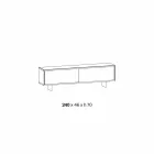 Woonkamer dressoir in gerookt glas en groen of rood marmer met led - Leonarda Viadurini