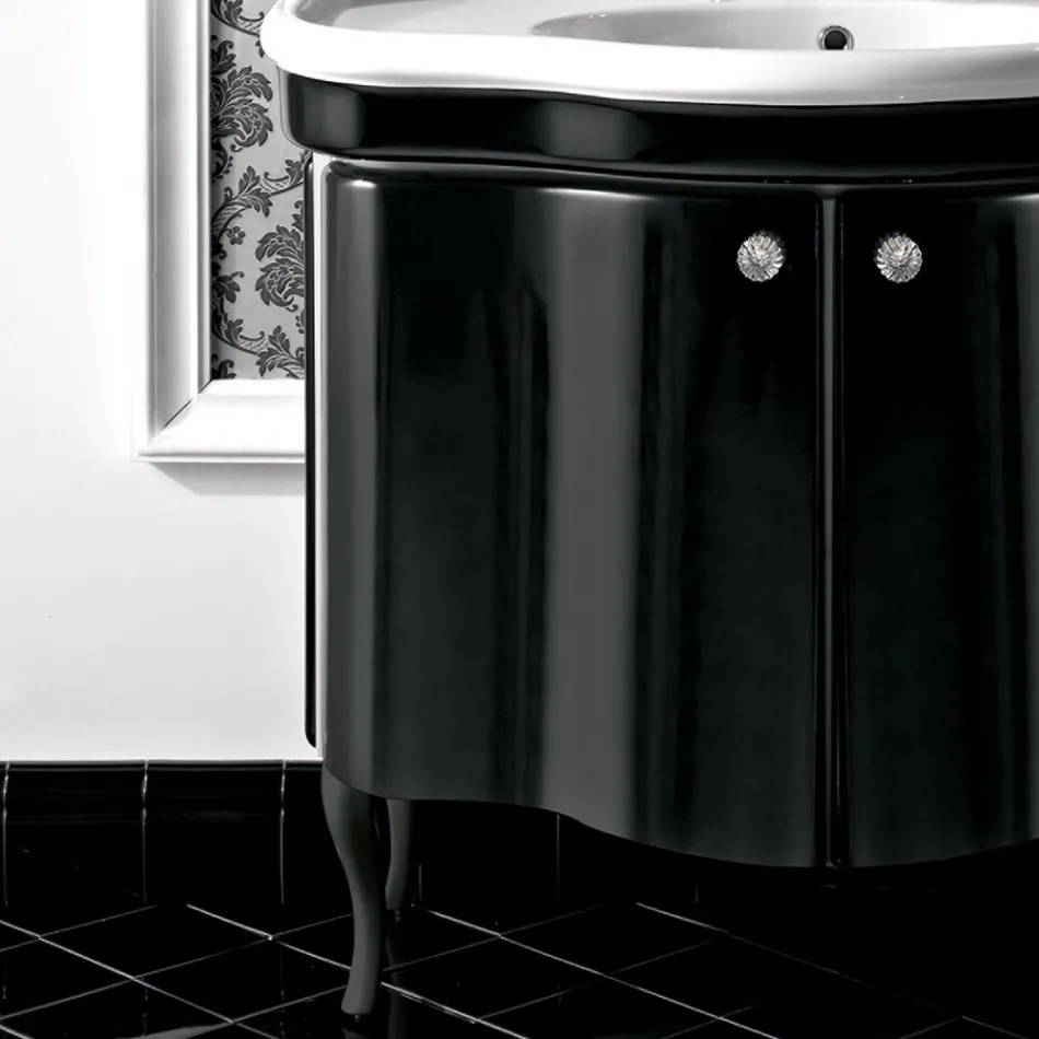 Moderne kast met twee glanzend gelakte deuren Made in Italy - Candy Viadurini