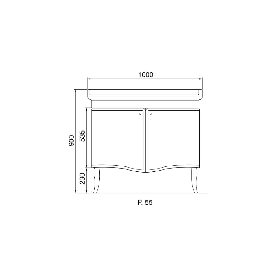 Moderne kast met twee glanzend gelakte deuren Made in Italy - Candy Viadurini