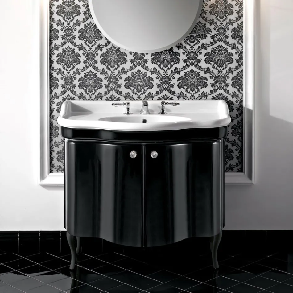 Moderne kast met twee glanzend gelakte deuren Made in Italy - Candy Viadurini