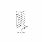 Multifunctionele kast met transparante glazen wielen met 3,6,8 of 10 planken - Veelzijdig Ver Viadurini
