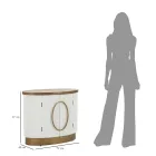 Ovale houten kast met bovenblad en afgeronde inzetstukken met 2 deuren - Rachel Viadurini