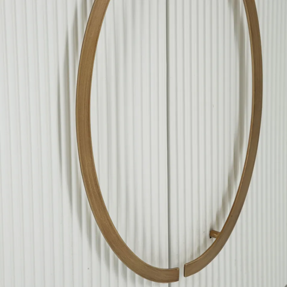 Ovale houten kast met bovenblad en afgeronde inzetstukken met 2 deuren - Rachel Viadurini