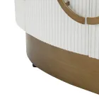 Ovale houten kast met bovenblad en afgeronde inzetstukken met 2 deuren - Rachel Viadurini