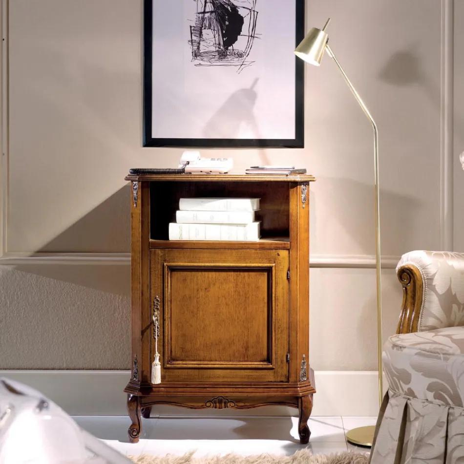 Klassieke houten telefoonhouder met deur Made in Italy - Richard Viadurini