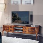Klassiek houten tv-meubel met inlegwerk Made in Italy - Katerine Viadurini
