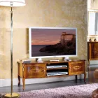 Klassiek houten tv-meubel met inlegwerk Made in Italy - Katerine Viadurini