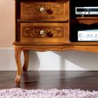 Klassiek tv-meubel in walnoothout met 4 lades Made in Italy - Prince Viadurini