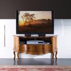 Klassiek tv-meubel in ingelegd walnotenhout Gemaakt in Italië - Leonor Viadurini
