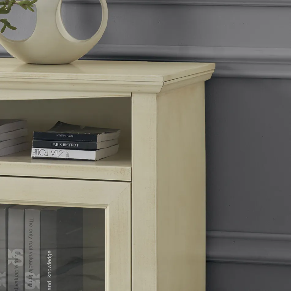 TV-meubel met 2 deuren en 3 open vakken Made in Italy - Ymir Viadurini