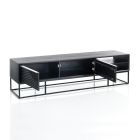 TV-meubel met 2 deuren en een open vak met plank - Platina Viadurini