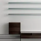 Tv-meubel met 3 planken en scharnierende container Made in Italy - Roman Viadurini