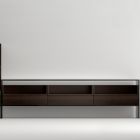 Tv-meubel met 3 planken en scharnierende container Made in Italy - Roman Viadurini