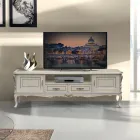 Luxe tv-meubel in wit en zilver hout Made in Italy - Cheverny Viadurini