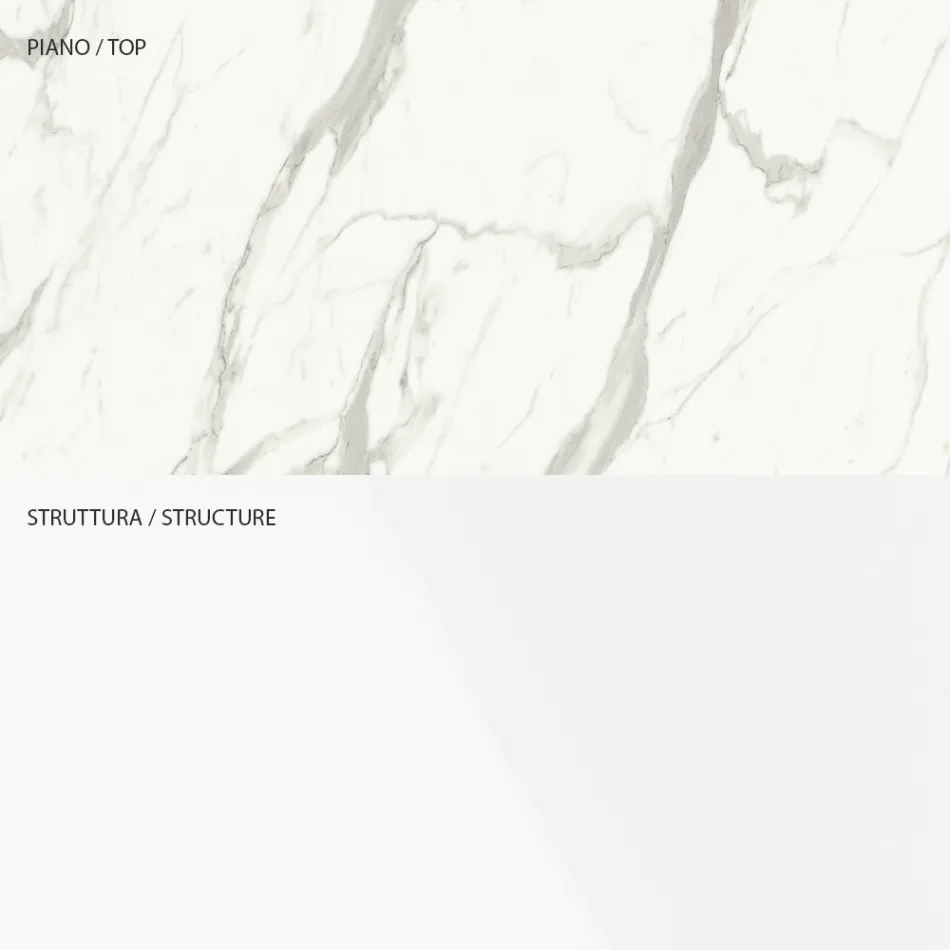 Houten TV-meubel met 1 deur en 2 lades - Tantalo Viadurini