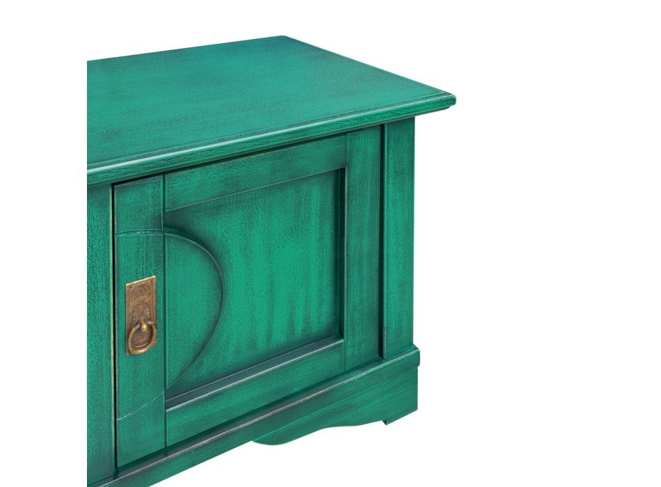 TV-meubel van gefineerd hout met verschillende afwerkingen Made in Italy - Purusha Viadurini