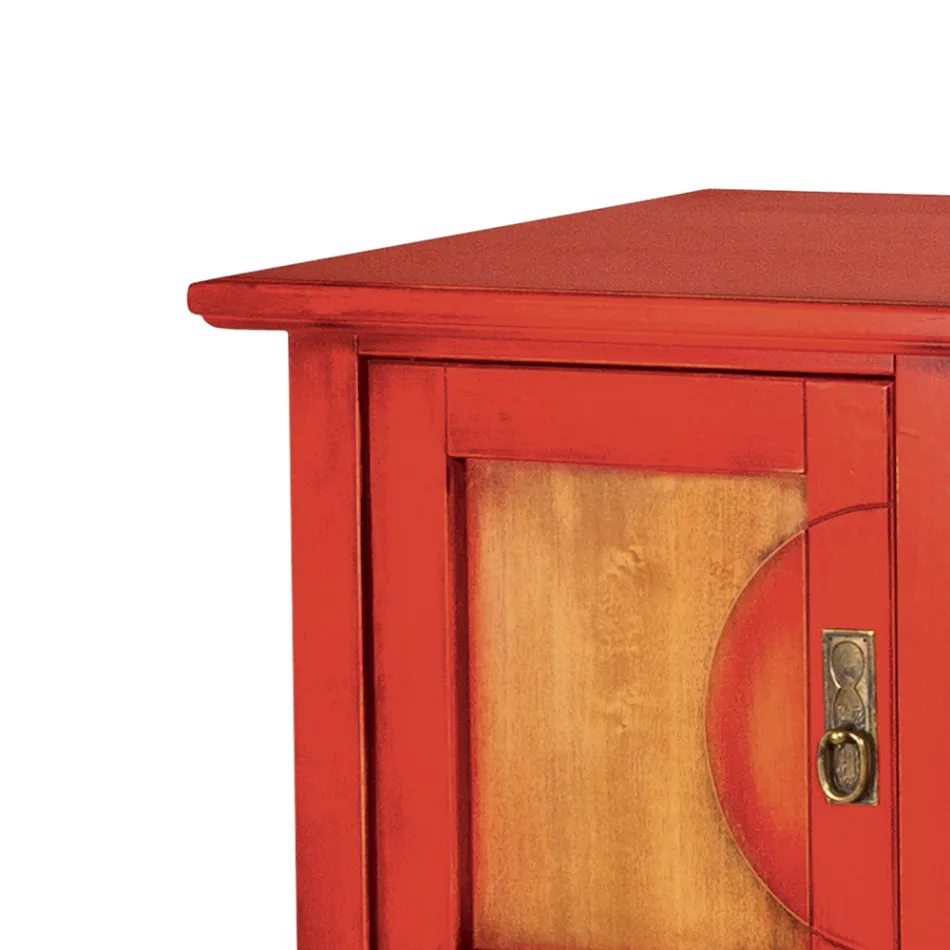 TV-meubel van gefineerd hout met verschillende afwerkingen Made in Italy - Purusha Viadurini