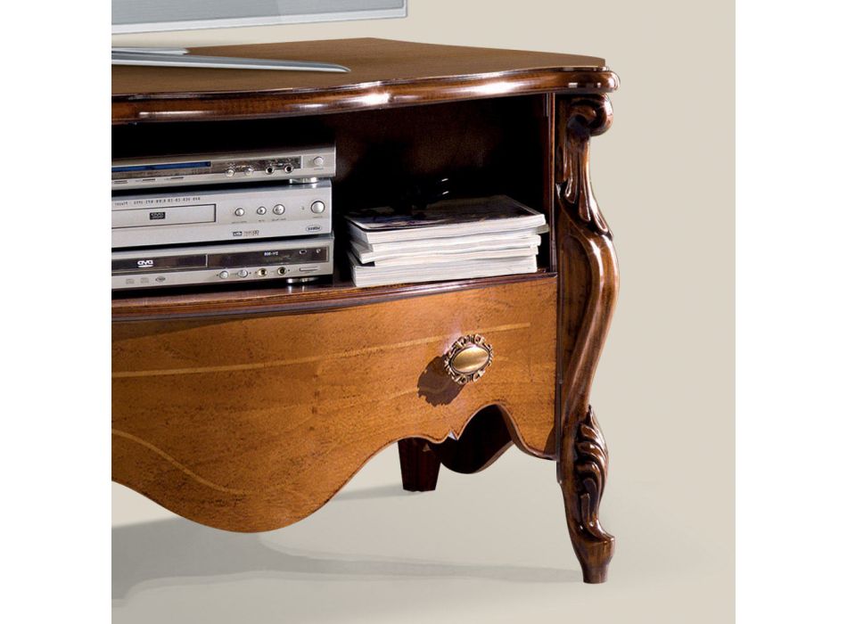 Bassano walnoten tv-meubel met lade Made in Italy - Commodo Viadurini