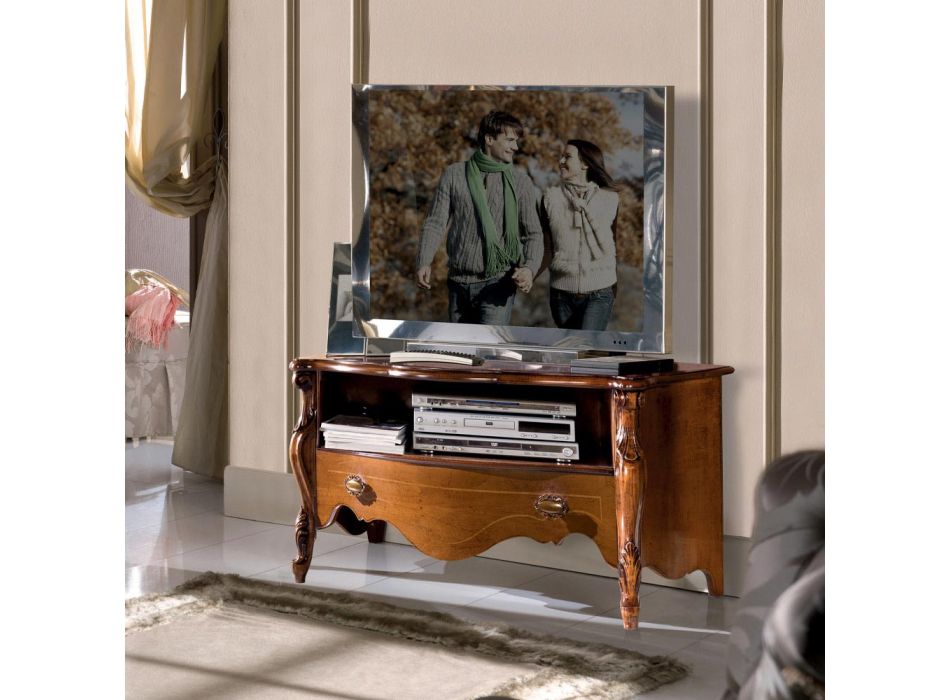 Bassano Walnoten TV-meubel met lade Made in Italy - Commodo