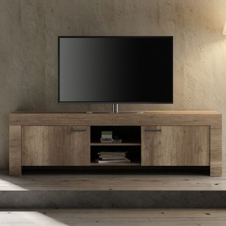 TV-meubel van licht walnoothout met open vak Made in Italy - Clyde Viadurini