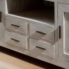 Kendo tv-meubel van massief teakhout met 2 deuren en 4 lades Viadurini