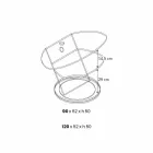 Glazen tv-meubel met draaibare voet en 2 afmetingen plank - Salemme Viadurini