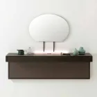 Hangende tv-standaard met satijnkristallen blad Gemaakt in Italië - Americio Viadurini