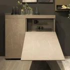 Multifunctionele draaikast met tv-standaard en geïntegreerde tafel Made in Italy - Illusione Viadurini