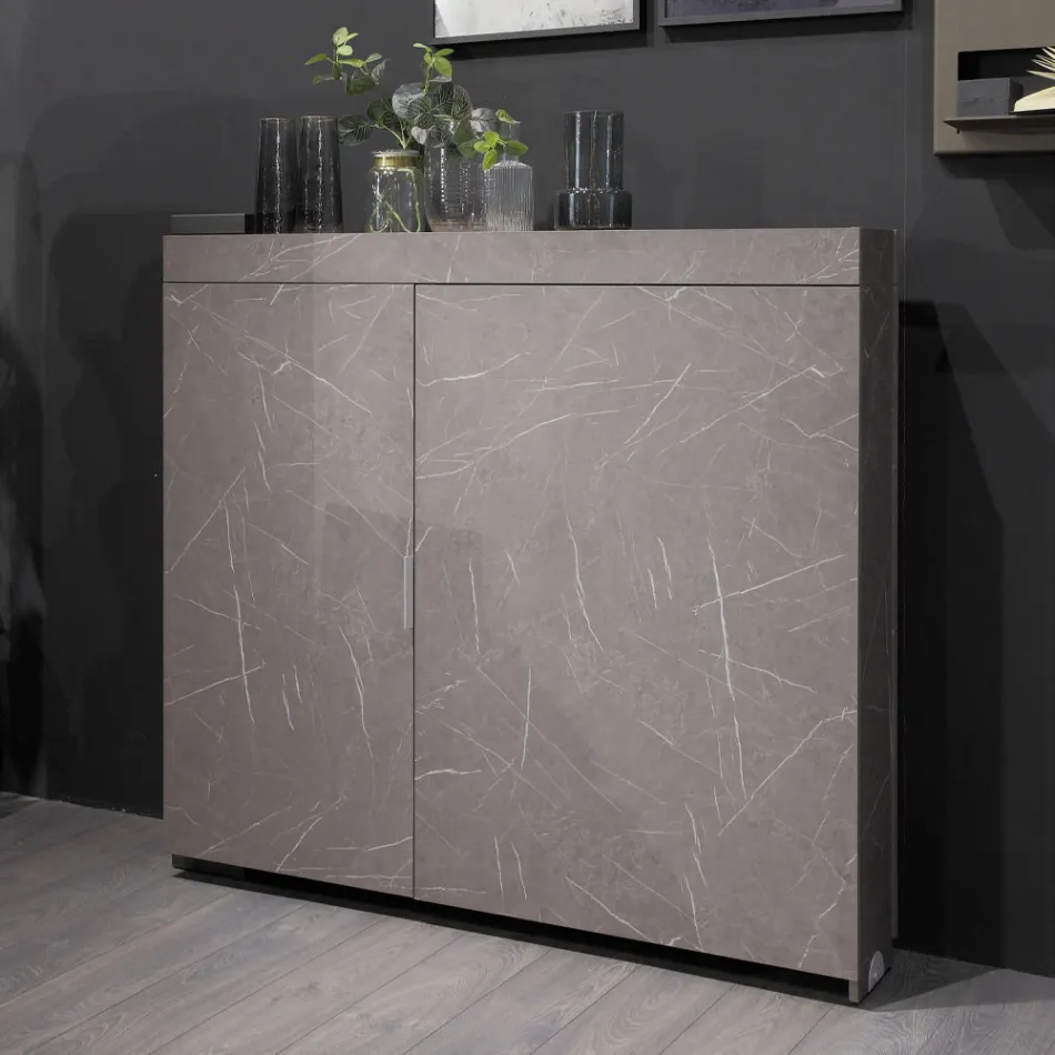 Multifunctionele draaikast met tv-standaard en geïntegreerde tafel Made in Italy - Illusione Viadurini