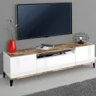 Mobiele tv in melamine 2 kamers en 1 lade Made in Italy - Florentino Viadurini