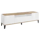 Mobiele tv in melamine 2 kamers en 1 lade Made in Italy - Florentino Viadurini